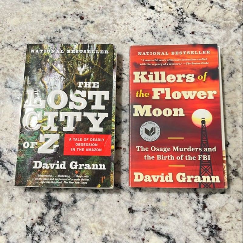 Lot of 2 David Grann: The Lost City of Z/Killers of the Flower Moon