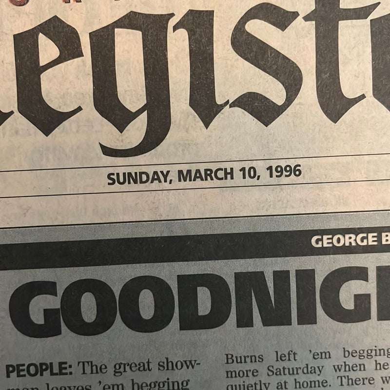 The register goodbye George Burns