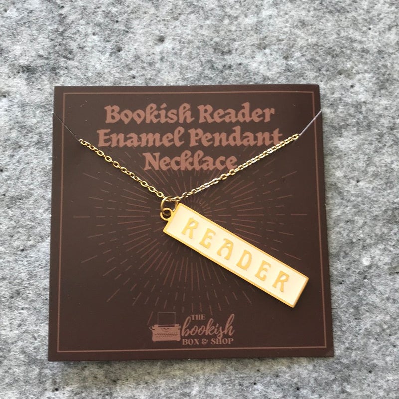 Bookish Reader Enamel necklace from the Bookish Box - Adult September 2023 Box 