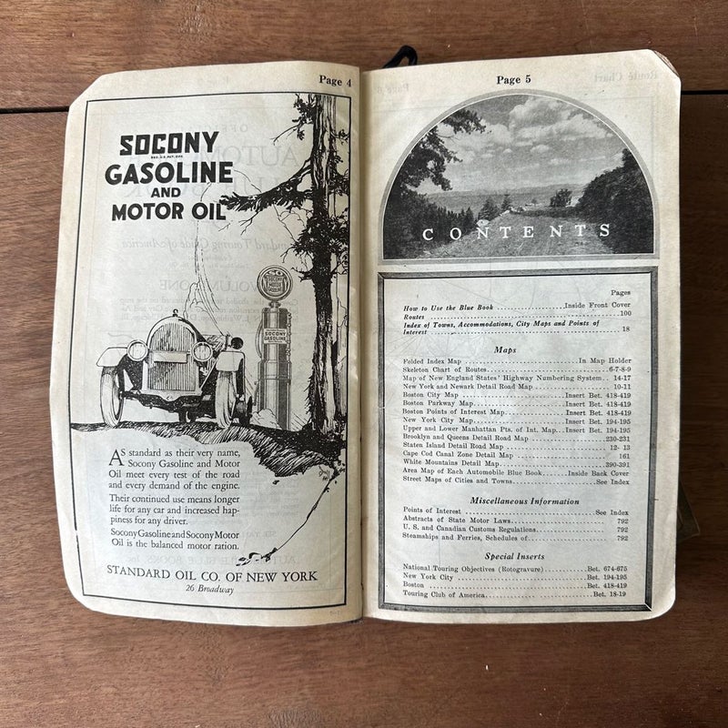 Automobile Blue Book with Original Map Holder