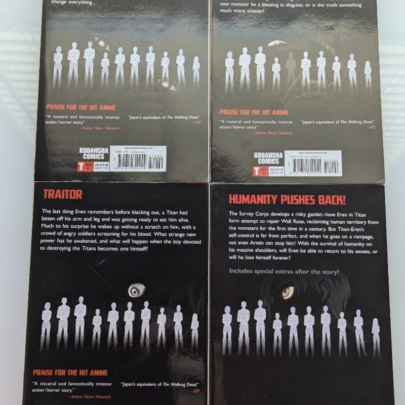 Attack on Titan Manga Volumes 1-4