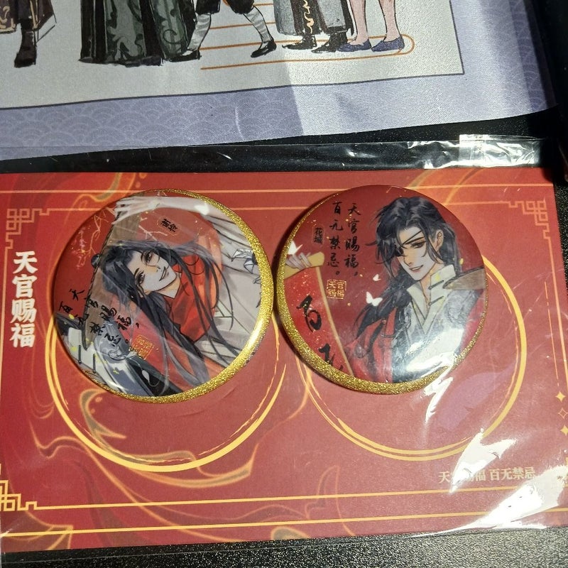 Heaven Official's Blessing Tian Guan Ci Fu wall scroll and goodies