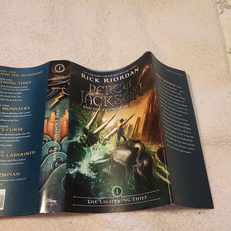 Percy Jackson, The Lightning Thief dust jackets