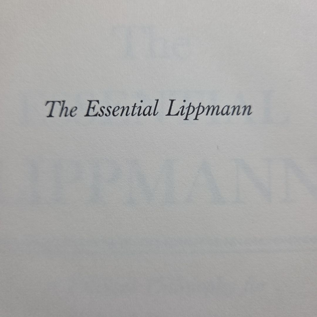 The Essential Lippmann