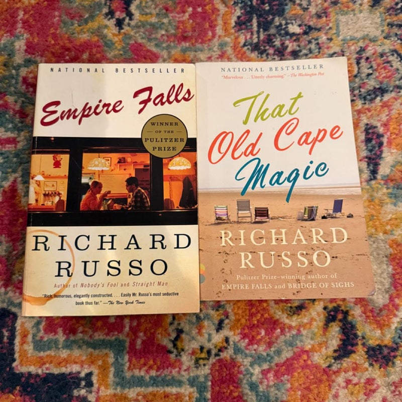 Lot of 2 Richard Russo Books: Empire Falls, That Old Cape Magic