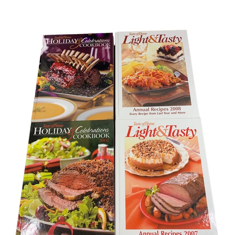 Taste of Home Annual Recipes 2007, 2008 Lot Of  Four Cookbooks Hardback