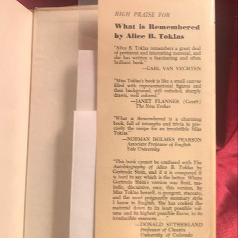 What is Remembered (First Edition)