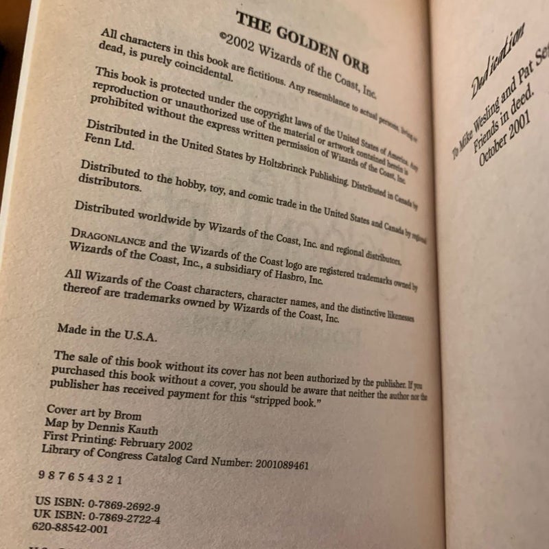 DragonLance: Complete Icewall Trilogy Set: The Messenger, The Golden Orb, Winterheim, All First Edition First Printing