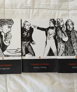 3 Penguin Classics, Charles Dickens: Little Dorrit, Nicholas Nickleby, David Copperfield