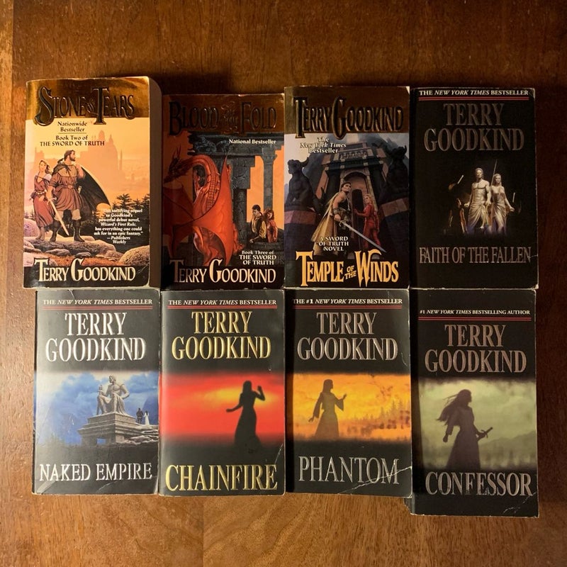 Sword of Truth 8 Book Collection: Stone of Tears, Blood of the Fold, Temple of the Winds, Faith of the Fallen, Naked Empire, Chainfire, Phantom, Confessor