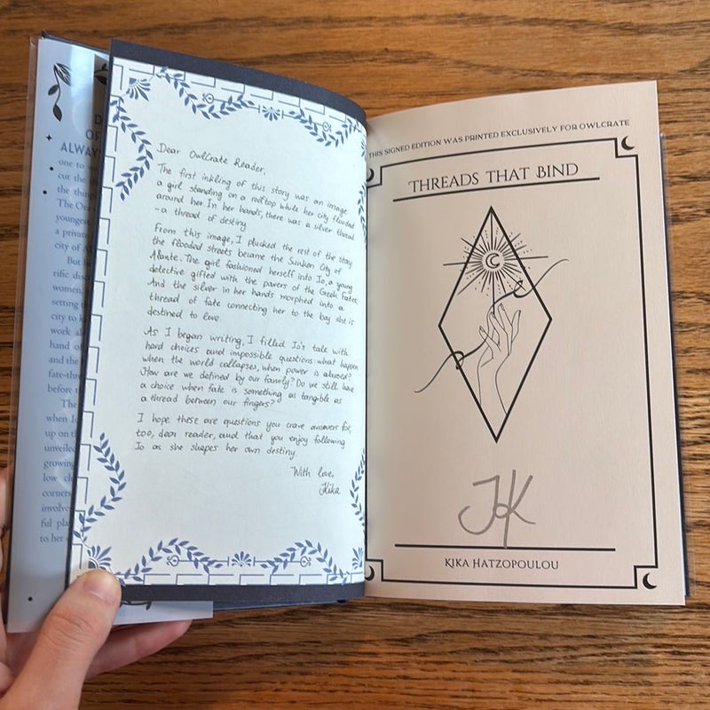 OWLCRATE Signed Excuses Edition of Threads That Bind