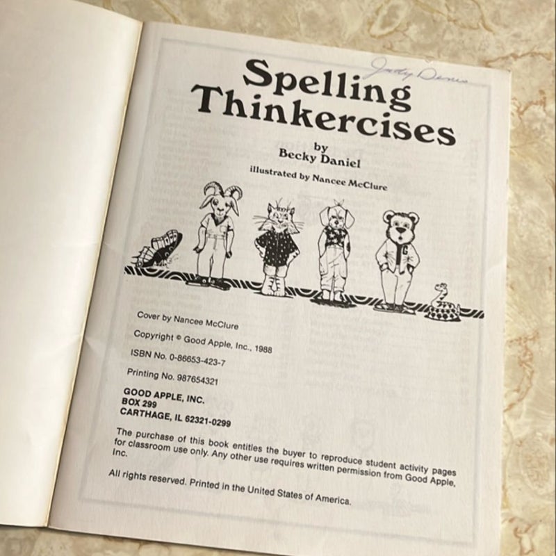 Spelling Thinker Sheets