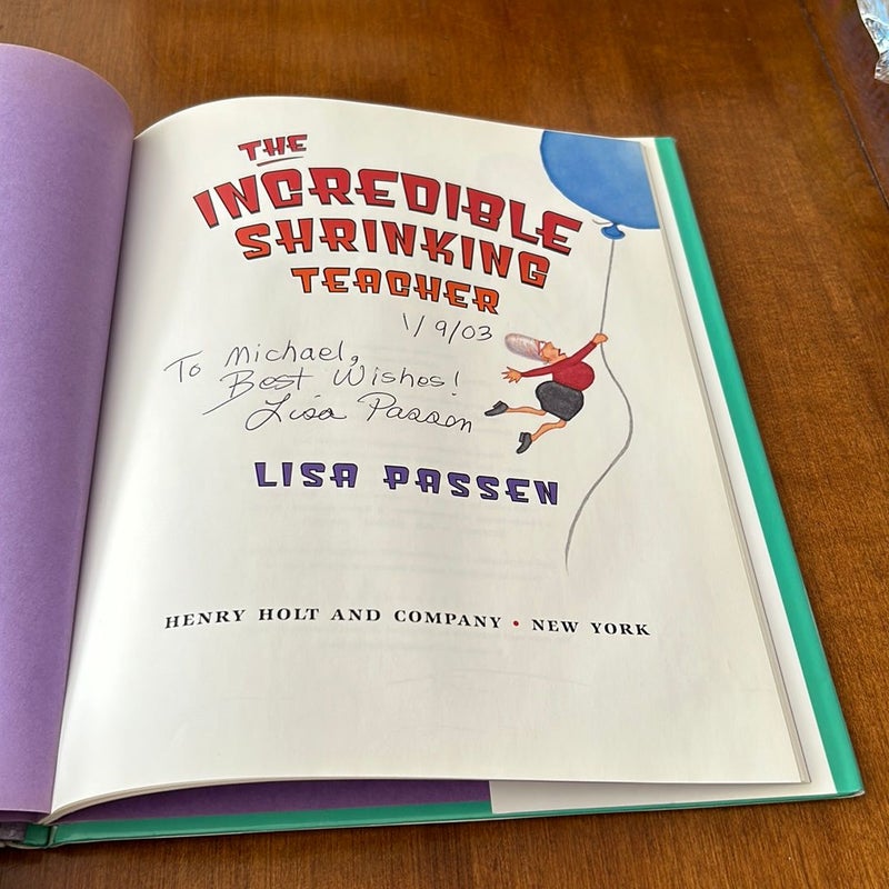 Signed 1st ed./1st* The Incredible Shrinking Teacher