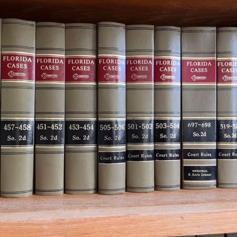 Florida Cases 2d Series Law Books - 100 Volumes Perfect For Office Decoration