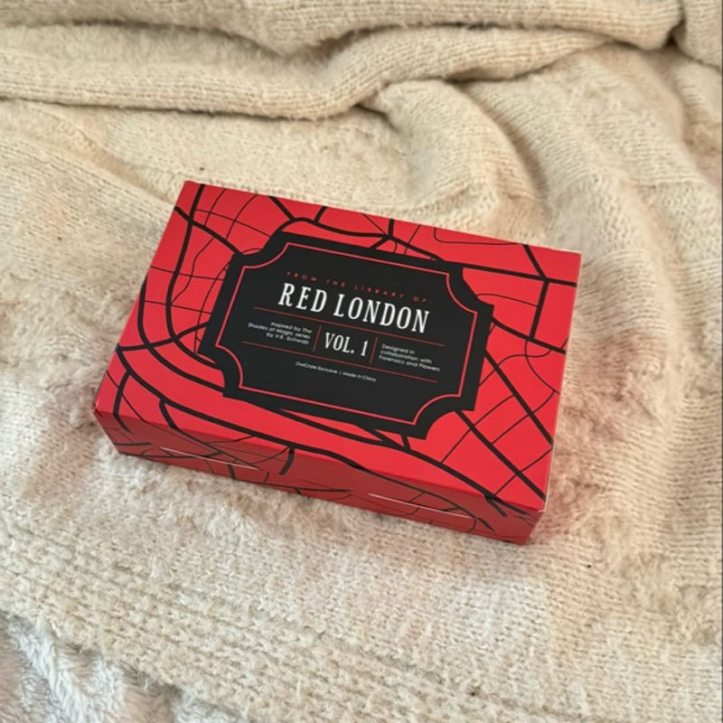 A Darker Shade of Magic Red London book tin (OwlCrate exclusive)