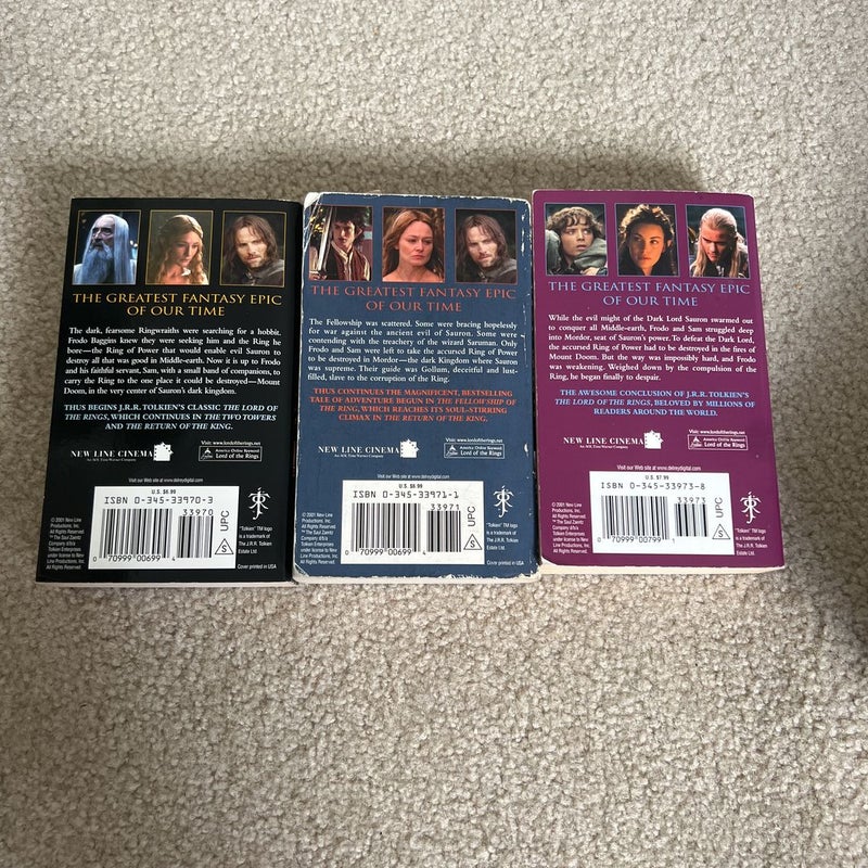 Lord of the Rings Box Set movie covers 
