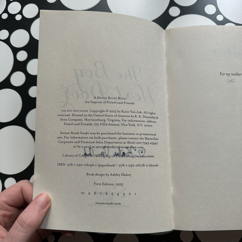 SIGNED FIRST EDITION The Boy Next Door