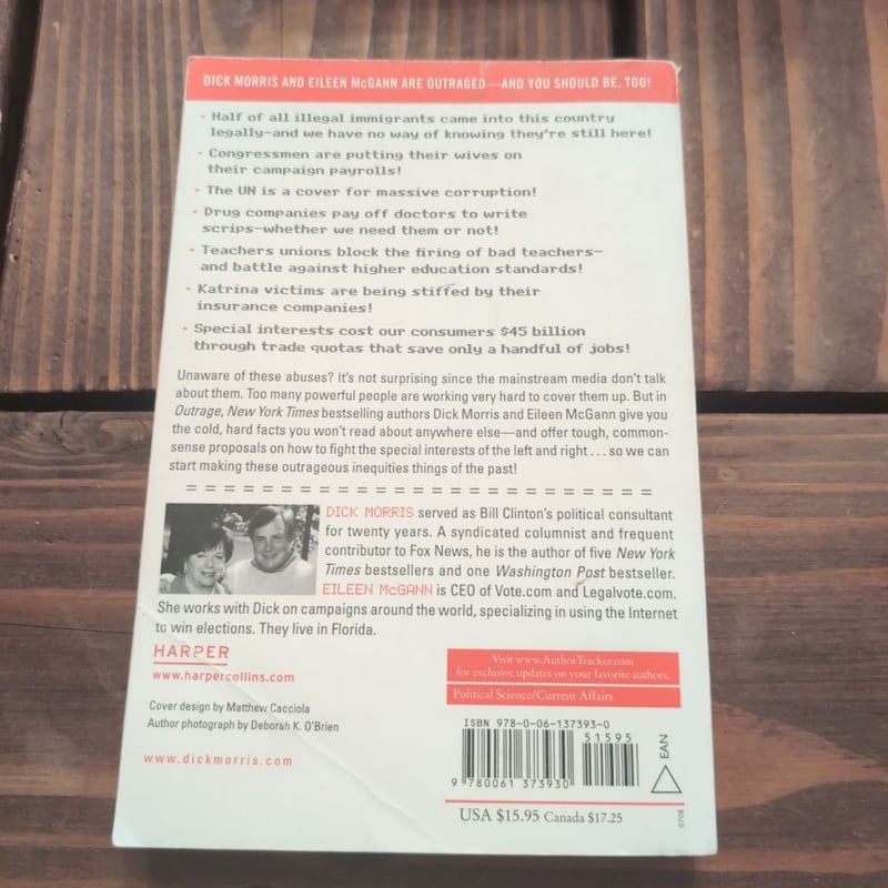 Outrage by Dick Morris; Eileen McGann, Paperback | Pangobooks