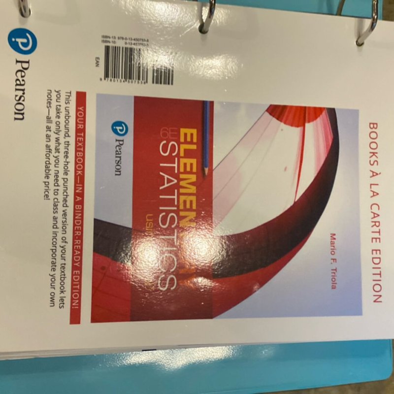 Elementary Statistics Using Excel, Books a la Carte Edition by Mario F ...