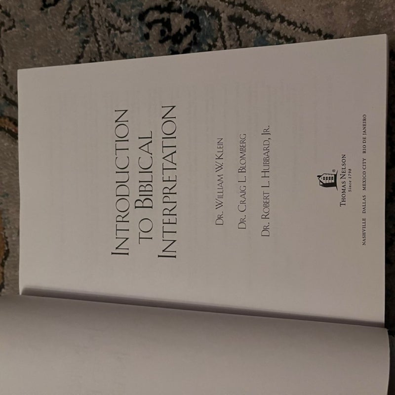 Introduction to Biblical Interpretation