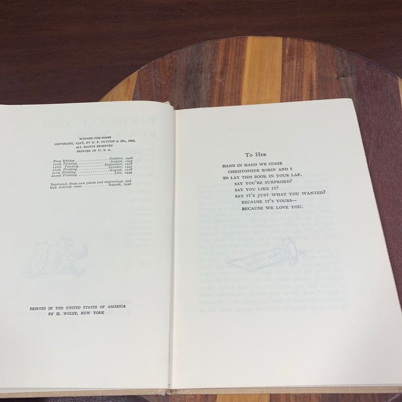 Vintage Winnie the Pooh Hardcover Book  1950 
