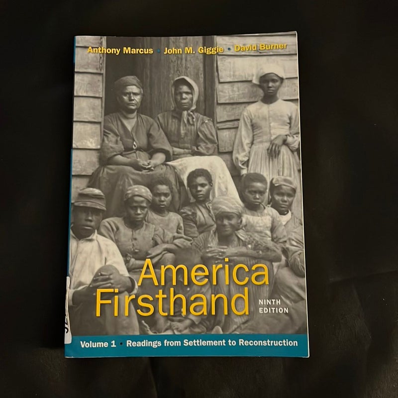 America Firsthand, Volume I