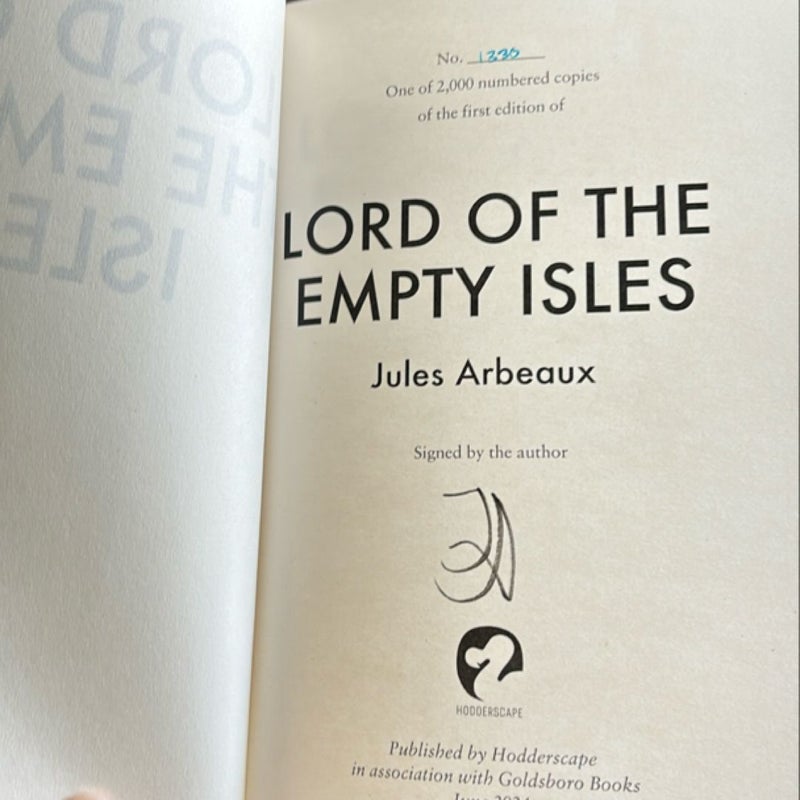 Lord of the Empty Isles SIGNED & NUMBERED Special Edition