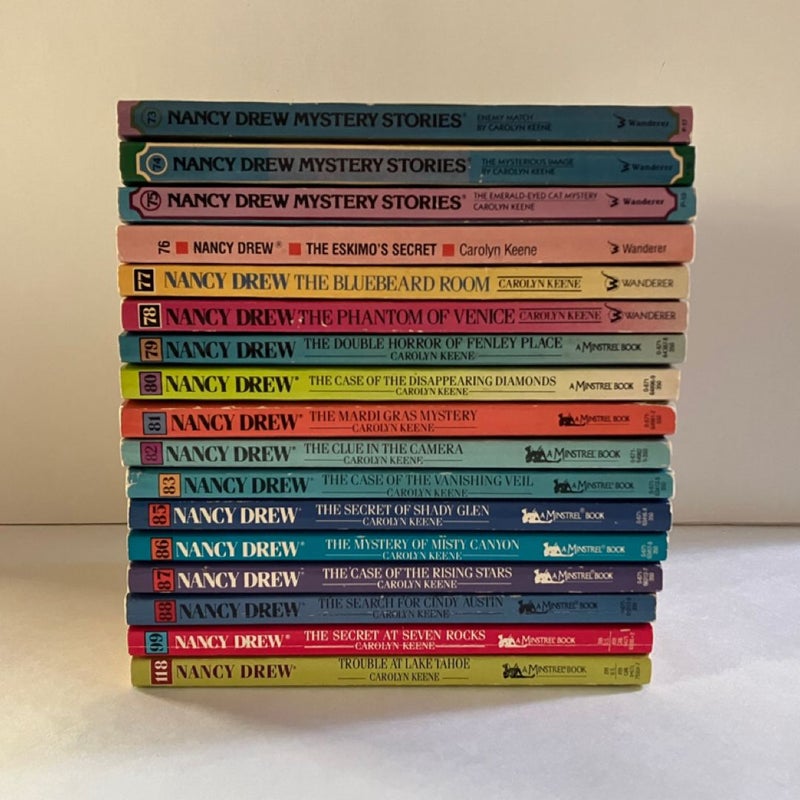 Nancy Drew Mystery Stories, Lot of 33 paperbacks