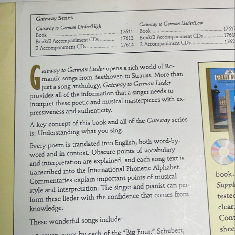 German lieder -an anthology of German song and interpretation 