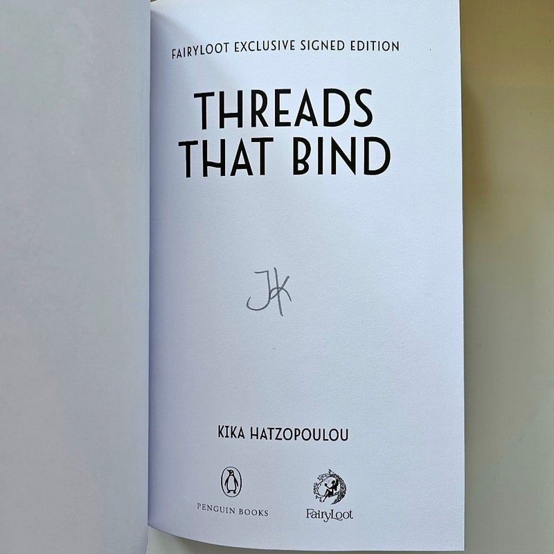 Fairyloot The Threads That Bind SIGNED by Kika Hatzopoulou Special Edition