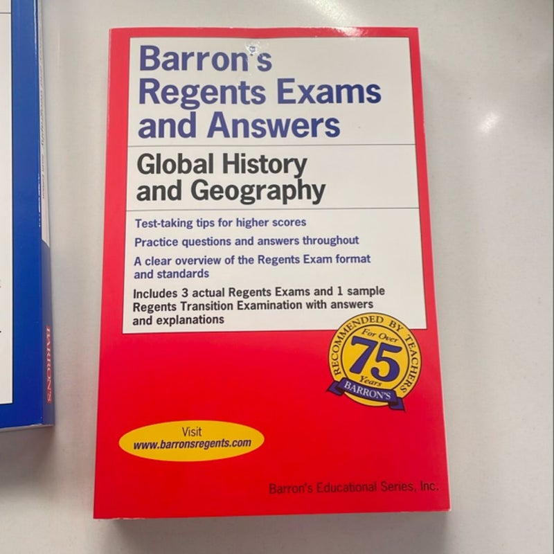 Let's Review: Global History and Geography and Barrons regents exams and answers 