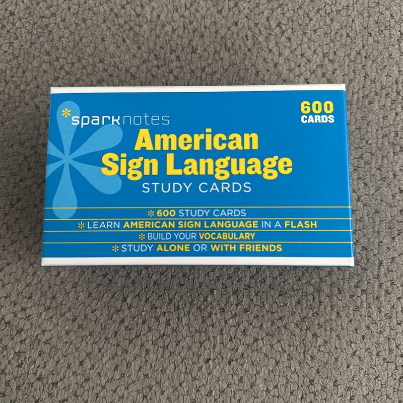 American Sign Language SparkNotes Study Cards