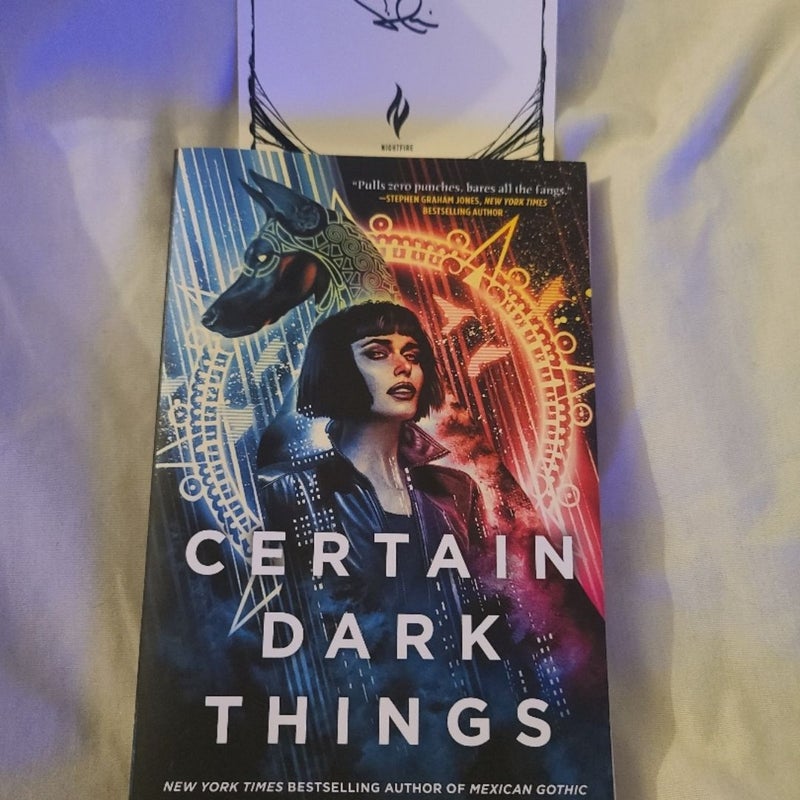 Certain Dark Things with signed bookplate