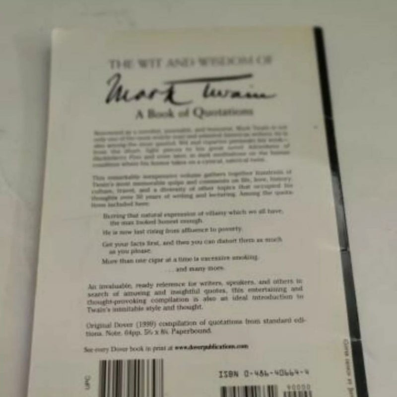 The Wit And Wisdom Of Mark Twain A Book Of Quotations