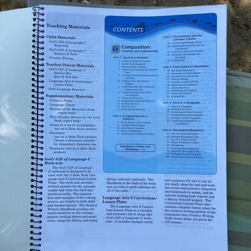 God’s Gift of Language C ~ Answer Key