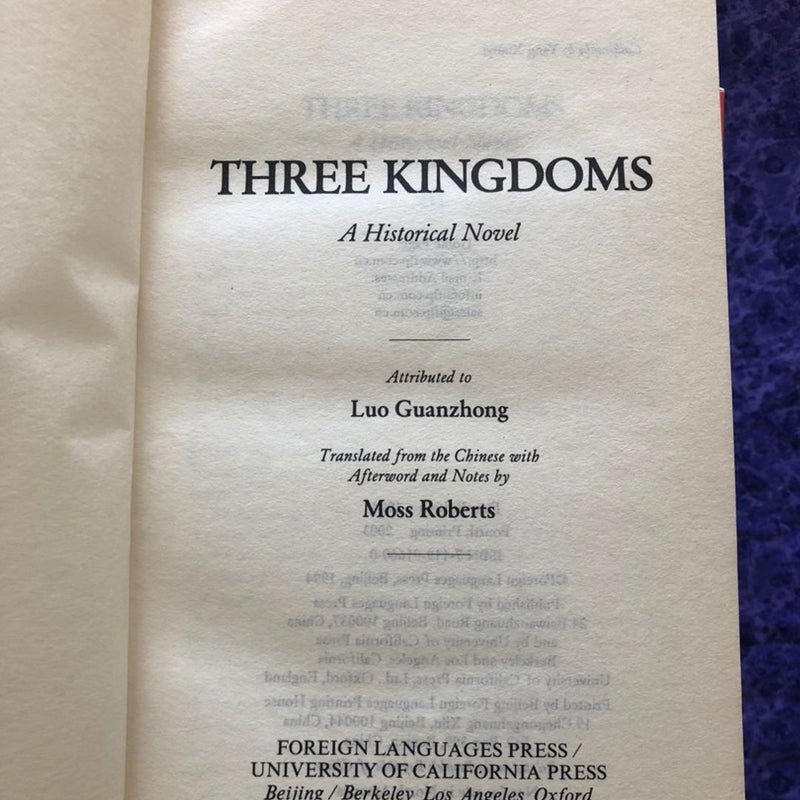 Three Kingdoms, Book 1-3