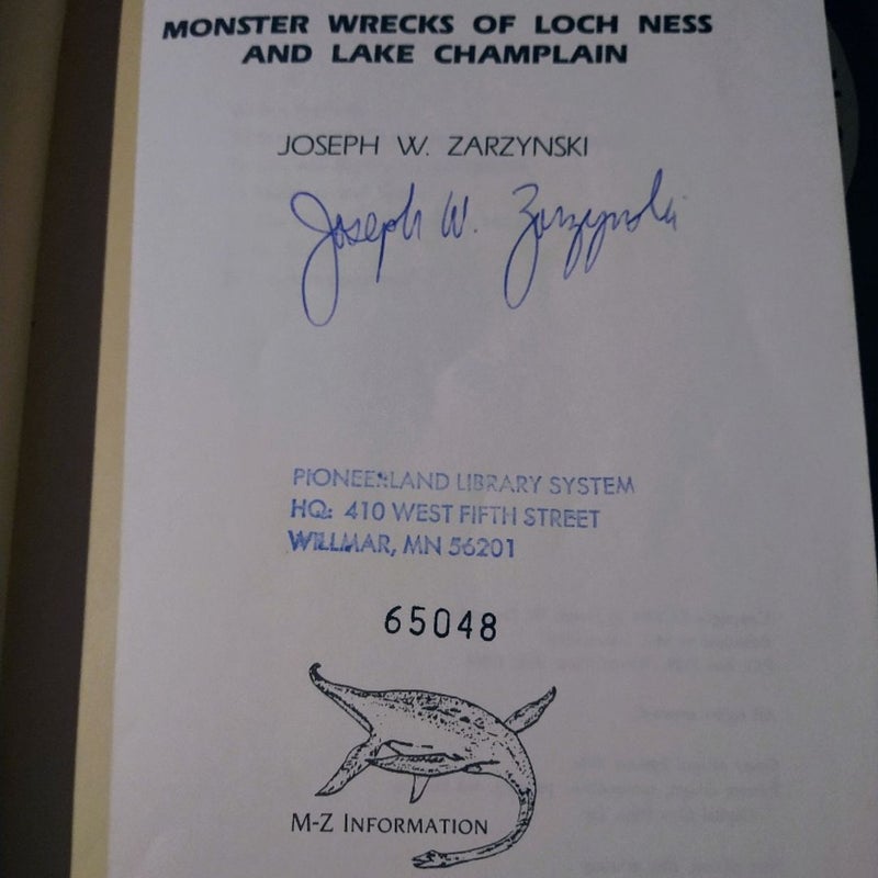 Monster Wrecks of Loch Ness and Lake Chaplain - Signed Copy
