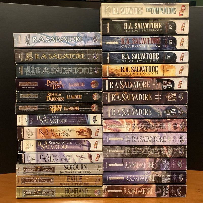 Forgotten Realms: Legend of Drizzt 1-27, 8 Complete Series: Dark Elf, Icewind Dale, Legacy of the Drow, Paths of Darkness, Sellswords, Hunter’s Blades, Transitions, Neverwinter, Companions