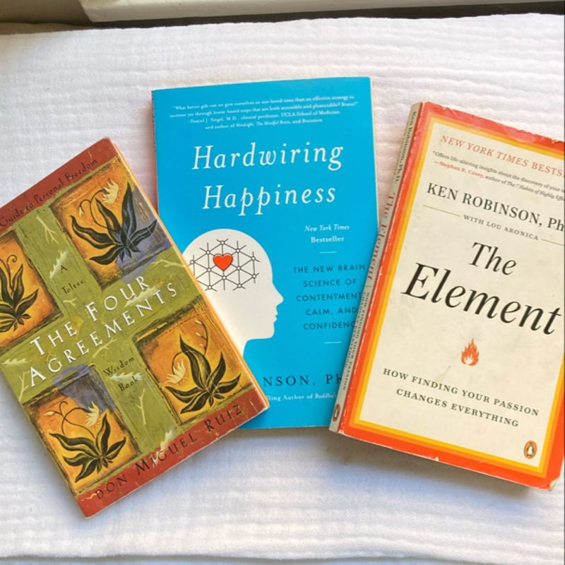 Self Help Bundle: The Four Agreements, The Element, Hardwiring Happiness