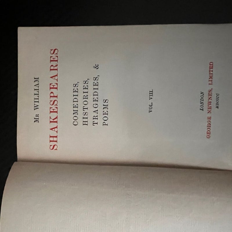 William Shakespeares Comedies, Histories, Tragedies, & Poems, Vol. VIII