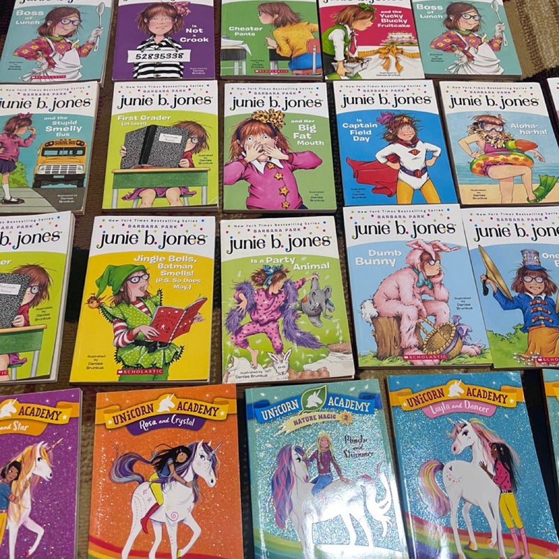 Huge Lot 23 Books Junie B Jones & Unicorn Academy 