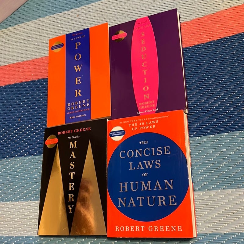 Robert Greene Collection 4 Books Set (The Art of Seduction, Mastery, The Concise 48 Laws of Power, The Laws of Human Nature)