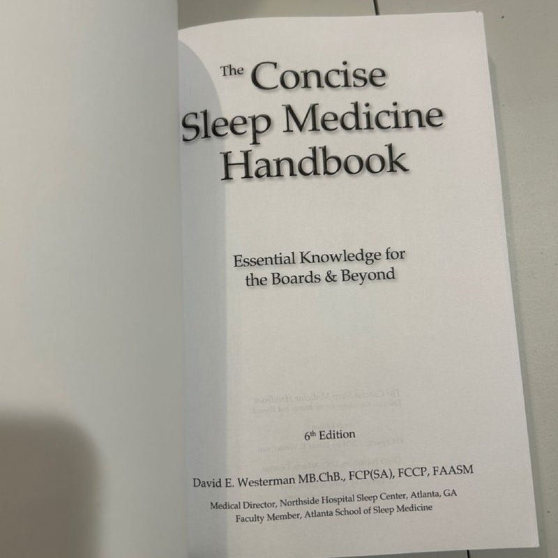 The Concise Sleep Medicine Handbook