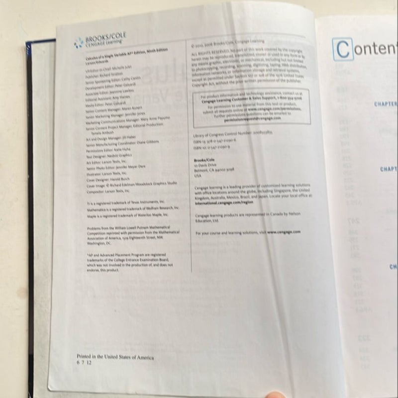 Calculus Single Var AP ED 9E