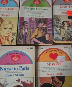A Valentine Book romance lot 5 novels 1950 - 1966 vintage 