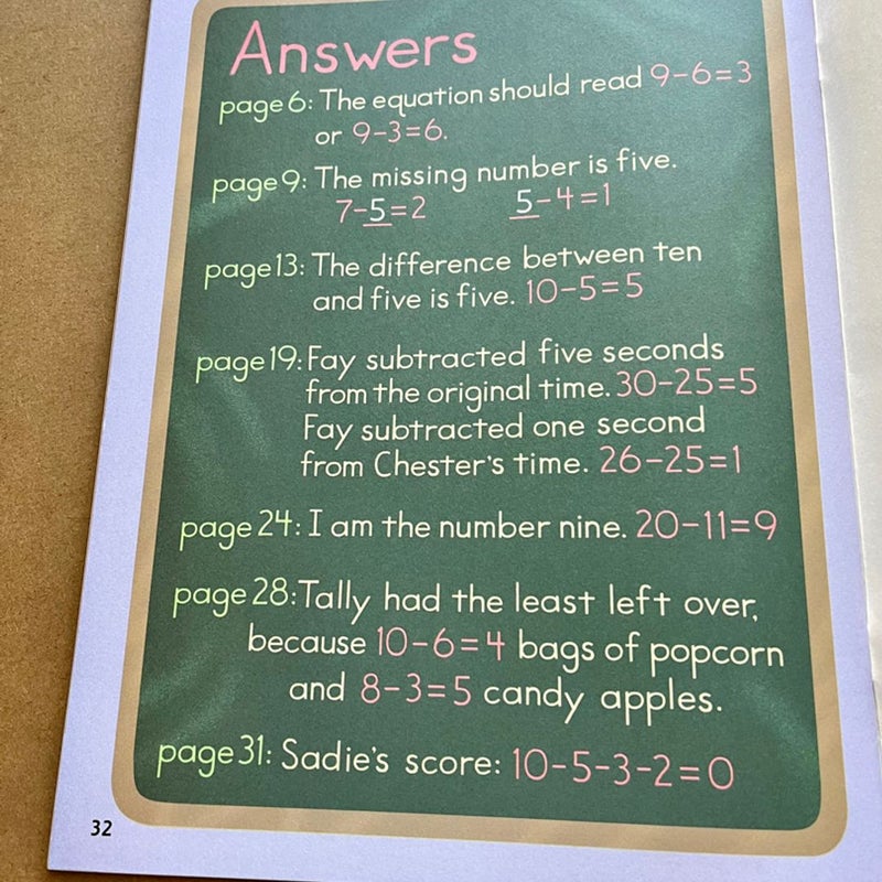 Subtraction Action Scholastic Book Teacher Homeschool 