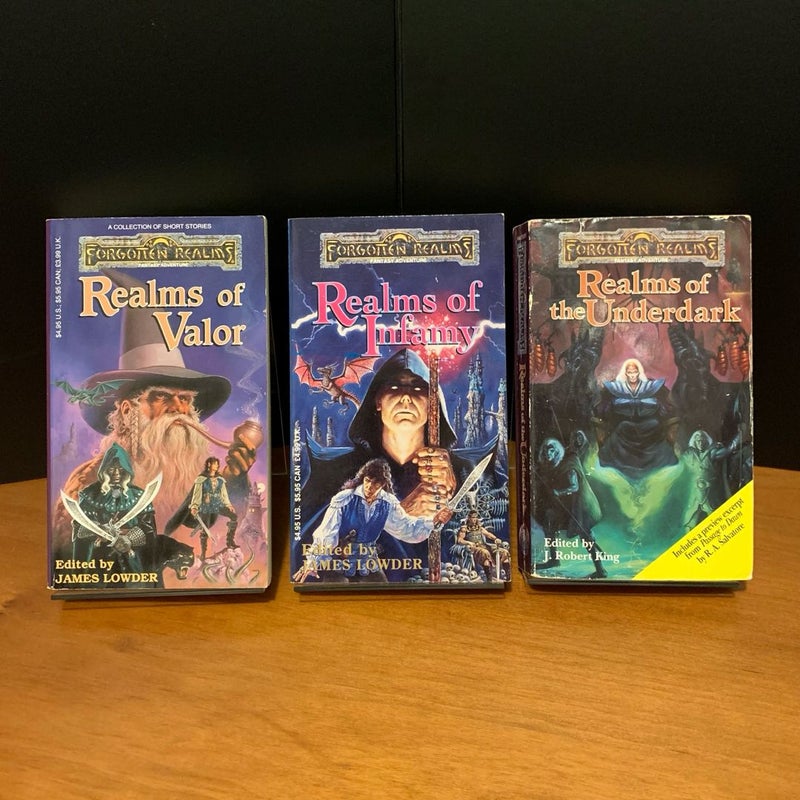 Forgotten Realms: Anthology Set: Realms of Valor, Realms of Infamy, Realms of the Underdark, All First Edition First Printing