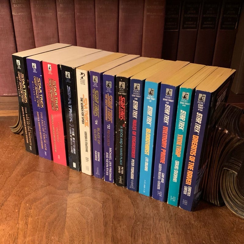 Star Trek 13 Book Collection: Dreams of the Raven, Time Trap, Memory Prime, Bloodthirst, Rules of Engagement, A Rock and a Hard Place, Requiem, Blaze of Glory, The Search for Spock, The Return, Inferno, The Fall of Terok Nor, The War of the Prophets