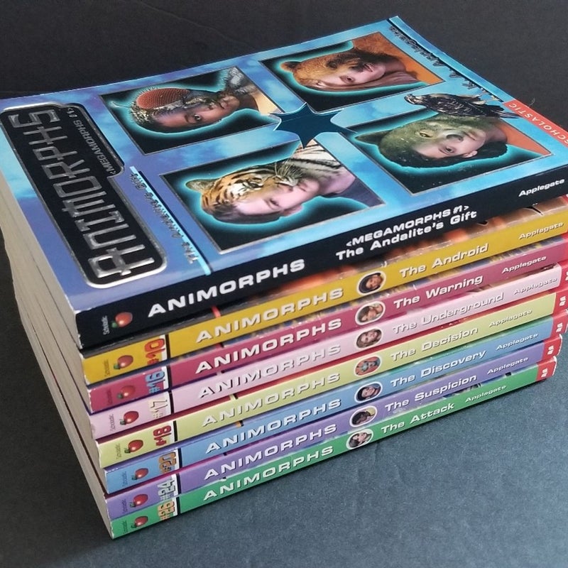 VINTAGE 90s LOT OF ANIMORPHS BOOKS INCLUDES ANDALITE'S GIFT W/NEW IRON-ON DECAL