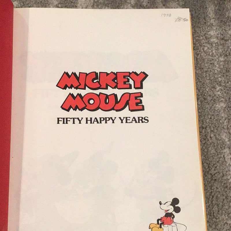 Mickey Mouse Fifty Happy Years Hardback Book sold 1977!